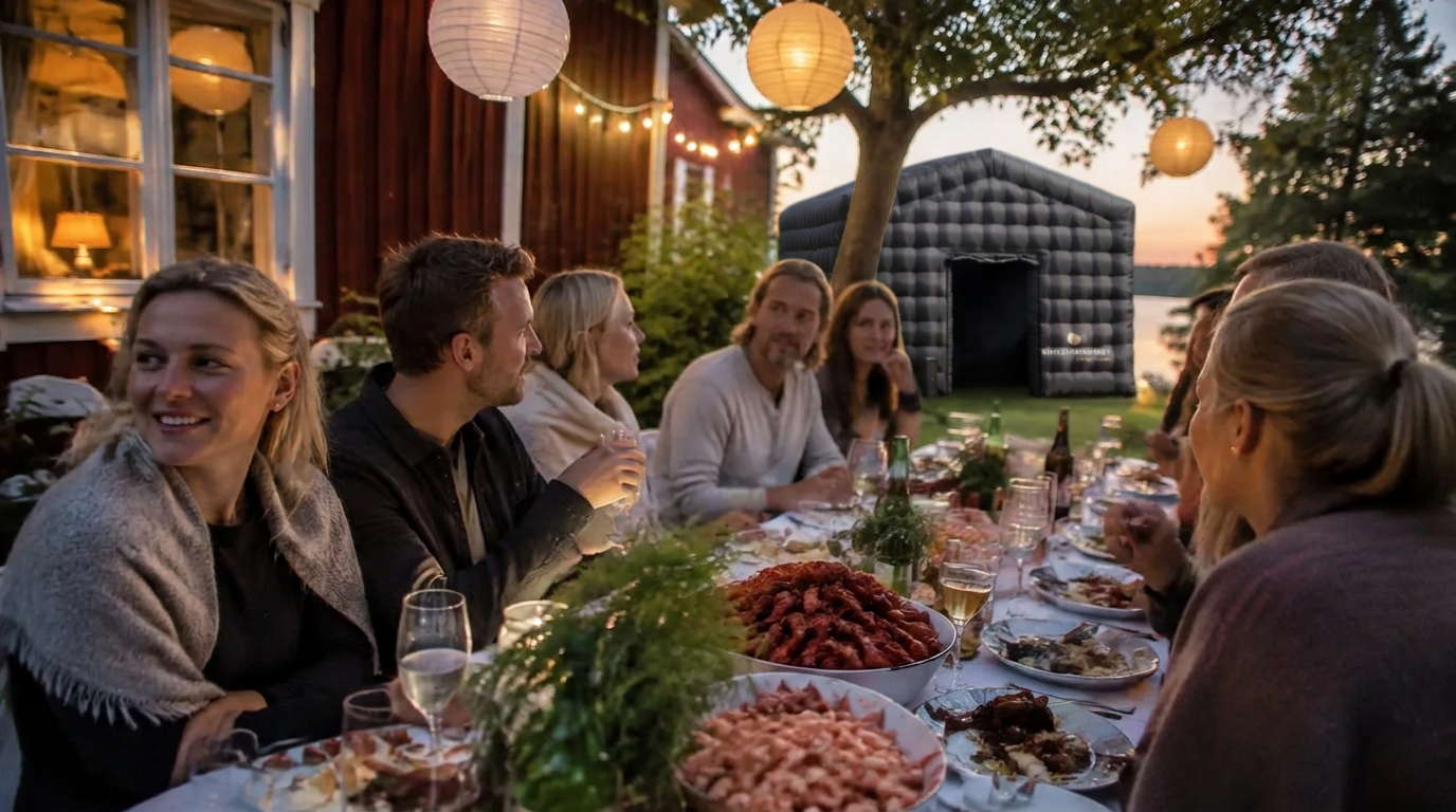 Sensommarmiddag under papperslyktor